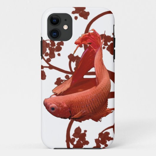 Red Betta Siamese Fighting Fish Case-Mate iPhone Hülle (Rückseite)
