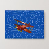 Red Bi-Flugzeug auf Blue Circles and Loops Button (Vorderseite)