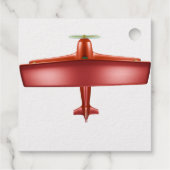 Red Bi-Flugzeug Foil Favor Tag (Rückseite)