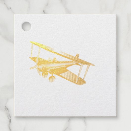 Red Bi-Flugzeug Foil Favor Tag (Vorderseite)