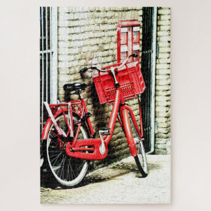 Red Bicycle & Amsterdam, Niederlande /Vintag Puzzle