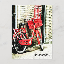 Red Bicycle & Amsterdam, Urlaub Niederlande Postkarte