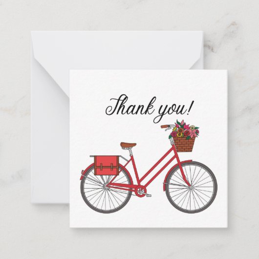Red Bicycle Vielen Dank Mitteilungskarte (Vorderseite)