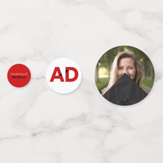 Red Big Bold Abschluss: Angle Cut Letters Konfetti (Vorderseiten)