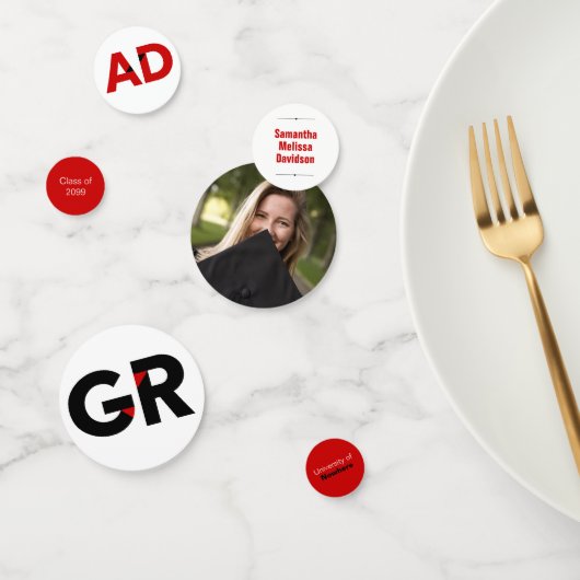 Red Big Bold Abschluss: Angle Cut Letters Konfetti (Gruppe)