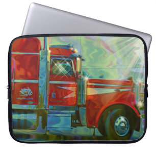 Red Big Rig LKW Fahrer's Art Laptop Sleeve