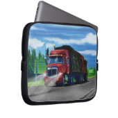 Red Big Rig LKW Fahrer's Art Laptop Sleeve (Vorne Rechts)