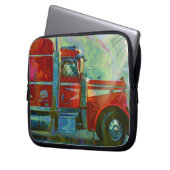 Red Big Rig LKW Fahrer's Art Laptop Sleeve (Vorderseite Links)