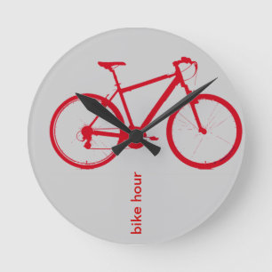 red bike, cycling runde wanduhr