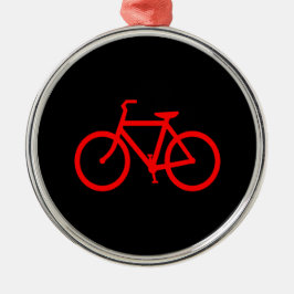 Red Bike Graphic Ornament Aus Metall
