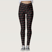 Red Bikes auf schwarz Leggings (Vorderseite)