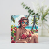 Red Bikini, Sonnenbrille und Bandana Blank (Stehend Vorderseite)