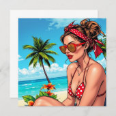 Red Bikini, Sonnenbrille und Bandana Frau (Vorne/Hinten)