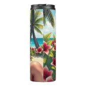 Red Bikini, Sonnenbrille und Bandana Frau Thermosbecher (Rückseite)