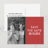 Red Binary Code Foto Save the Date Postkarte (Vorne/Hinten)