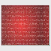 Red Binary Code Gift Wrap Geschenkpapier (Flach)