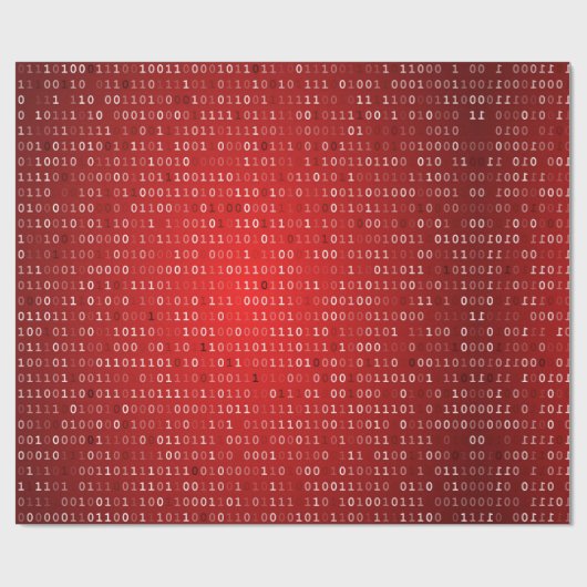 Red Binary Code Gift Wrap Geschenkpapier (Flach)