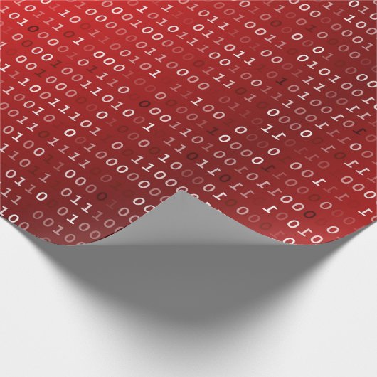 Red Binary Code Gift Wrap Geschenkpapier (Ecke)