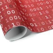 Red Binary Code Gift Wrap Geschenkpapier (Rolleneckpunkt)