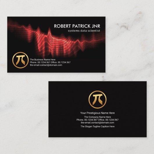 Red Binary Codes Digital Wave Data Scientist Visitenkarte (Vorne/Hinten)