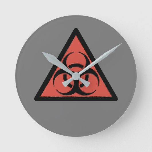 Red Biogefährdung Runde Wanduhr (Vorderseite)