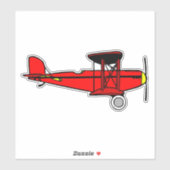 Red Biplane Aufkleber (Blatt)