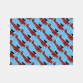 Red Biplane Fleecedecke (Vorderseite (Horizontal))