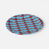 Red Biplane Pappteller (Schrägansicht)