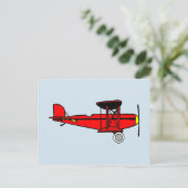 Red Biplane Postkarte (Stehend Vorderseite)