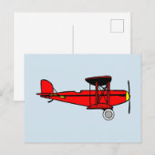Red Biplane Postkarte (Vorne/Hinten)
