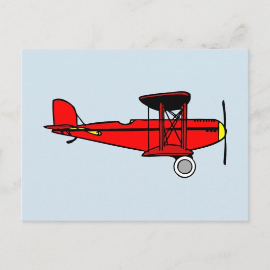 Red Biplane Postkarte (Vorderseite)