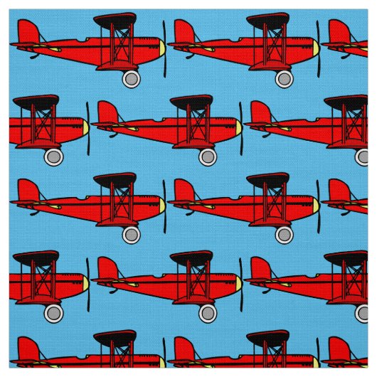 Red Biplane Stoff (Muster)