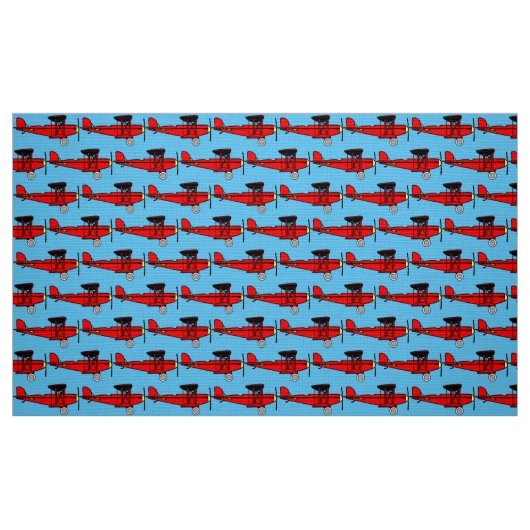 Red Biplane Stoff (Fat Quarter (45,7 x 55,9 cm))