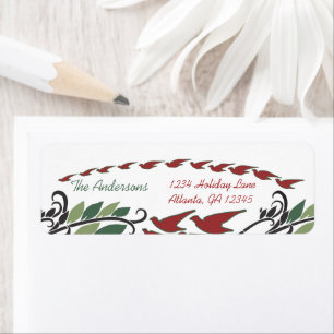 Red Bird Arch Leaf Swirl Jugendstiladresse