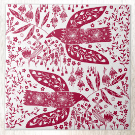 Red Bird Art Fliese