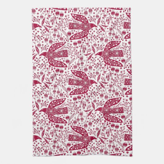 Red Bird Art Geschirrtuch (Vertikal)