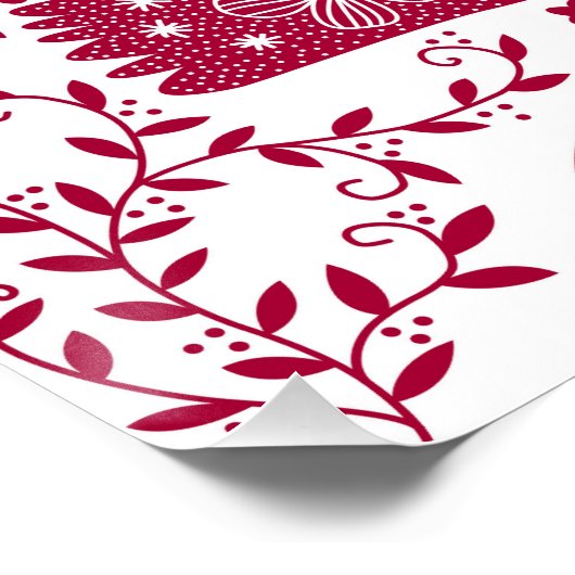 Red Bird Art Poster (Ecke)