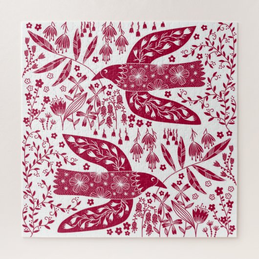 Red Bird Art Puzzle (Vertikal)