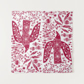 Red Bird Art Wandteppich (Vorderseite (Horizontal))