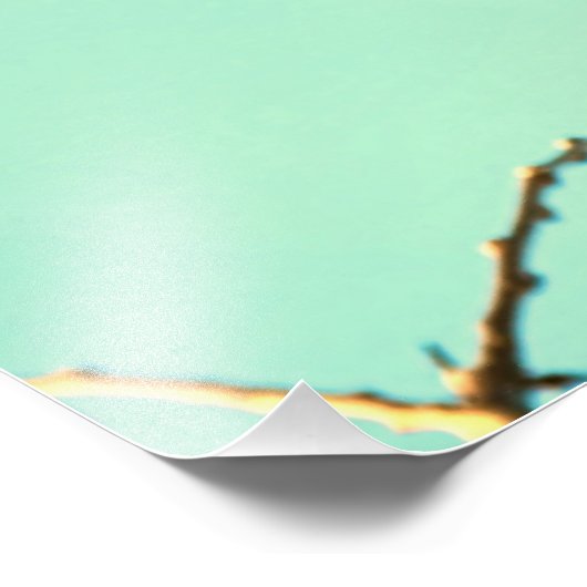 Red Bird & Cherry Blooms Fotodruck (Ecke)