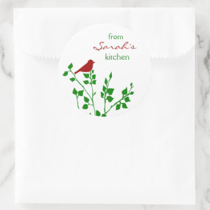 Red Bird Custom Baking Stickers