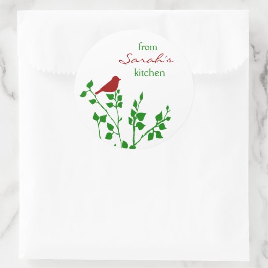 Red Bird Custom Baking Stickers (Tasche)