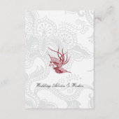 Red Bird & Floral Wedding Advice Cards Hinweiskarte (Rückseite)