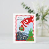Red Bird Gift Postcard Feiertagspostkarte (Stehend Vorderseite)