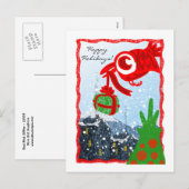 Red Bird Gift Postcard Feiertagspostkarte (Vorne/Hinten)