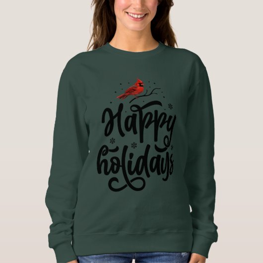 Red Bird Happy Holidays T - Shirt (Vorderseite)
