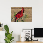 Red Bird Kardinal Foto Nature Wall Poster (Heimbüro)