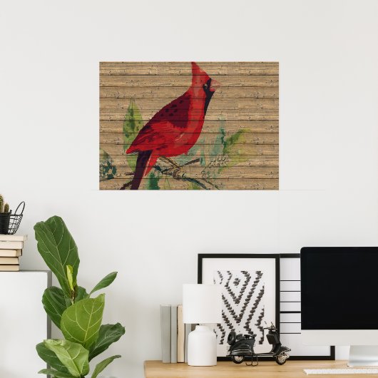Red Bird Kardinal Foto Nature Wall Poster (Heimbüro)