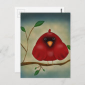 Red Bird Kardinal Postkarte (Vorne/Hinten)