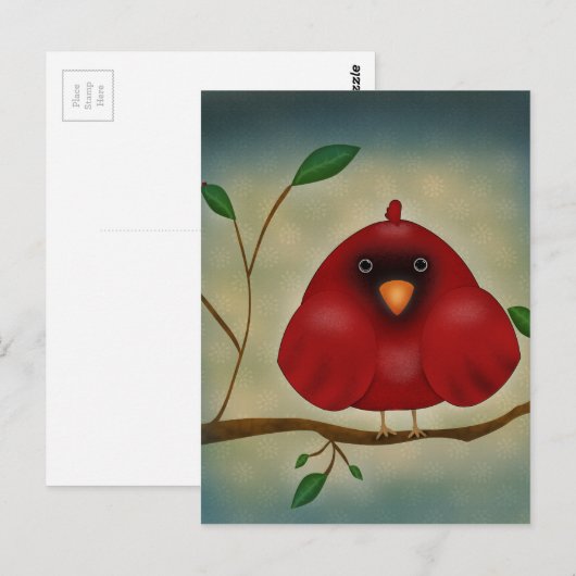 Red Bird Kardinal Postkarte (Vorne/Hinten)